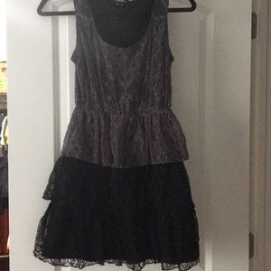 Black/grey lace dress